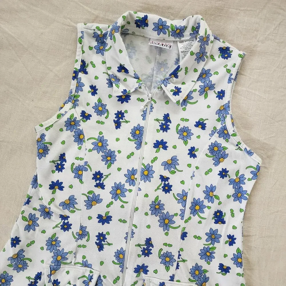 Vintage Floral Romper kids 12/14